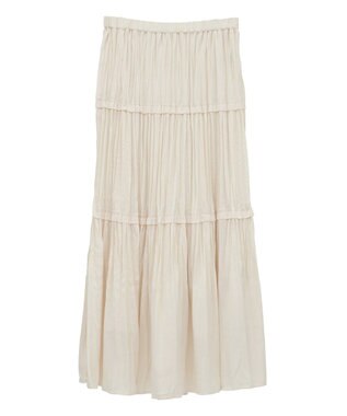 YECCA VECCA ランダムプリーツサテンマーメイドスカート Ivory