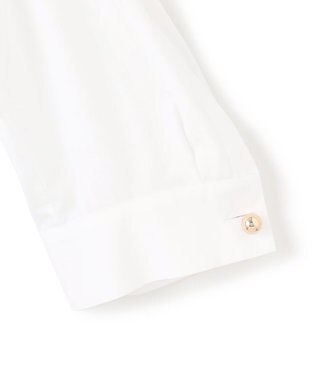 BEIGE， 【洗える】MAGNOLIA / ゴールド釦コットンショート丈ブラウス White