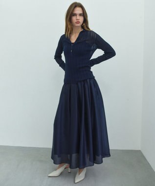 BEIGE， CLARK / タックボリュームスカート Navy