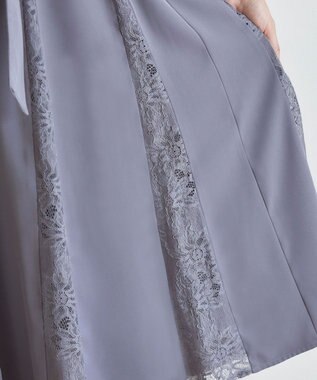 Tiaclasse L 【洗える】レース切り替えフレアワンピース ラベンダー