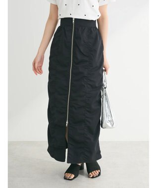 Green Parks ・ＥＬＥＮＣＡＲＥ　ＤＵＥ　シャーリングＷーＺＩＰスカート Black