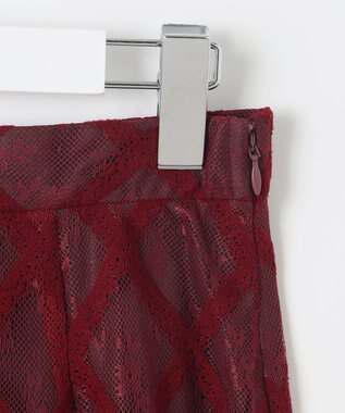 Feroux 【洗える】シアーチェック マーメイド スカート ワイン系2