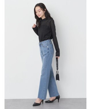 earth music&ecology フラワーシアープルオーバー Black