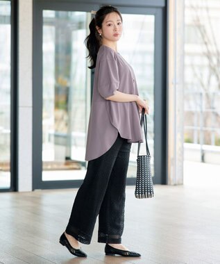 Tiaclasse 【サラごこち】ラウンドヘムチュニック ピンクモカ