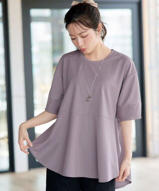 Tiaclasse 【サラごこち】ラウンドヘムチュニック ピンクモカ