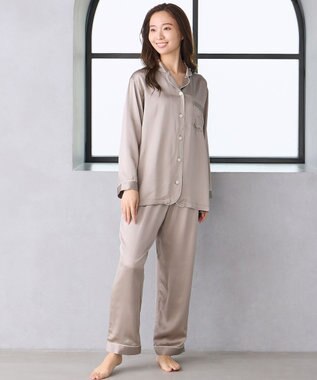 ワコール／睡眠科学 パジャマ シルク100% 長袖 長ズボン ここちよく眠れる 吸放湿性 レディース YDX542 睡眠科学／ワコール グレー