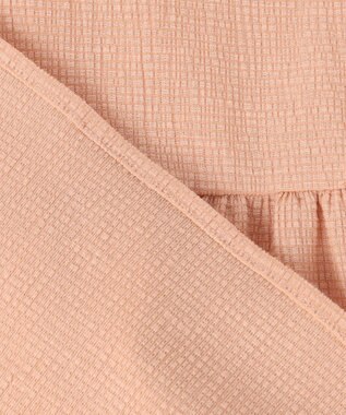 自由区 【洗える】リネンサッカーコンビペプラム カットソー ローズ