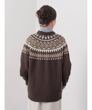 CRAFT STANDARD BOUTIQUE 【男女兼用】求心柄クルーネックニット Brown