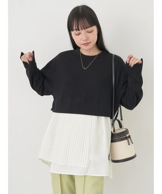 earth music&ecology プリーツヘムドッキングチュニック Black