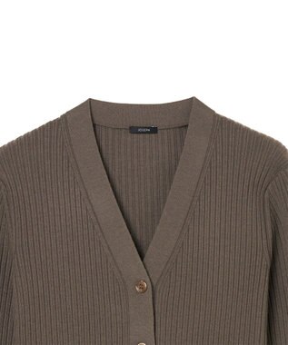 JOSEPH 【洗える】メリノリブ　カーディガン Mushroom