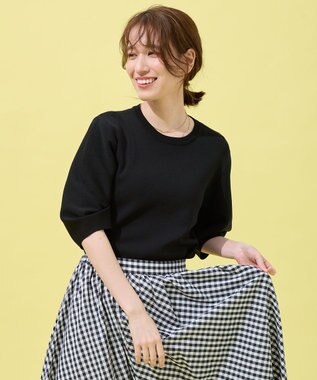 ANY パフスリーブニットプルオーバー ブラック