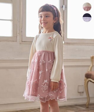 バレエ刺繍チュールワンピース