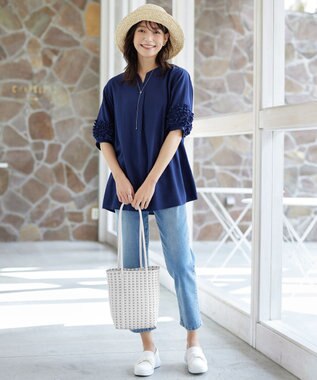 Tiaclasse メルカドウーヴンバッグ ホワイト