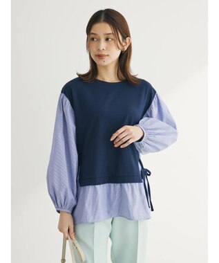 Green Parks 脇リボンドッキングプルオーバー Navy