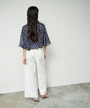 GRACE CONTINENTAL ラインハートケープブラウス ネイビー