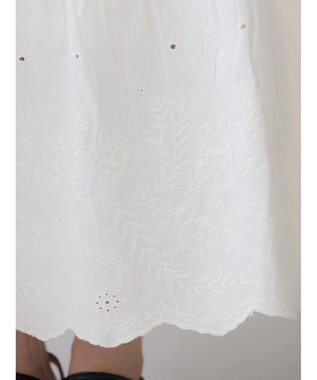 AMERICAN HOLIC インドＣｏｔｔｏｎスカラップ刺繍スカート Off White