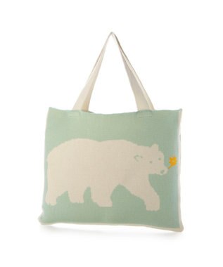 UNBILLION カシュカシュ cachecache / アニマルモチーフニットトート グリーンミックス