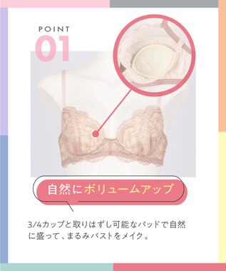 AMPHI ブラジャー ショーツセット まる胸メイク 推し活・推し事応援 Aカップあり 【ブラショーツセット】 上下セット ブラ BBJ201 アンフィ／ワコール ベージュ