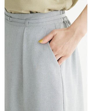 Green Parks 接触冷感　ベルト付ガウチョパンツ Gray Mixture