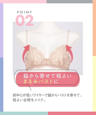 AMPHI ブラジャー ショーツセット まる胸メイク 推し活・推し事応援 Aカップあり 【ブラショーツセット】 上下セット ブラ BBJ201 アンフィ／ワコール ベージュ