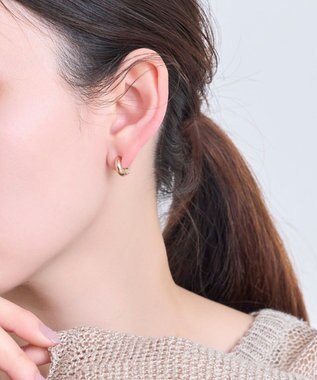 Phoebe 【金属アレルギー対応】シンプルフープスナップイヤリング　シャンパンゴールド