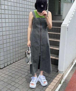 WEGO デニムWジップジャンスカ ブラックその他