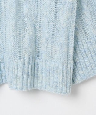 WEGO ケーブルメッシュメランジニット サックス