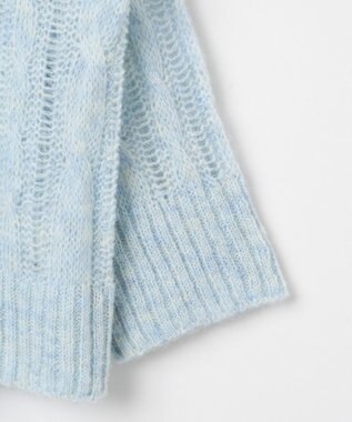 WEGO ケーブルメッシュメランジニット サックス