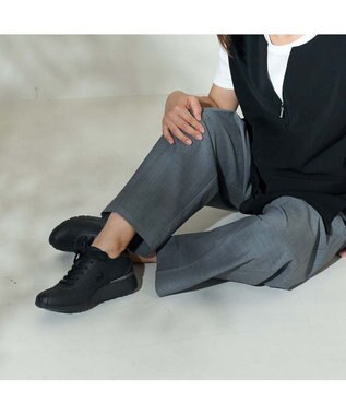Riz raffinee <Riz raffinee>【le coq sportif×Riz raffinee】ヒールアップ厚底スニーカー ブラック