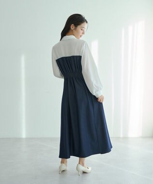 YECCA VECCA ベアドッキングワンピース Navy