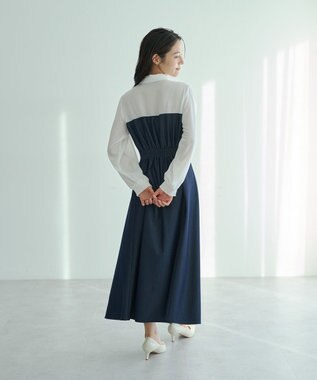 YECCA VECCA ベアドッキングワンピース Navy