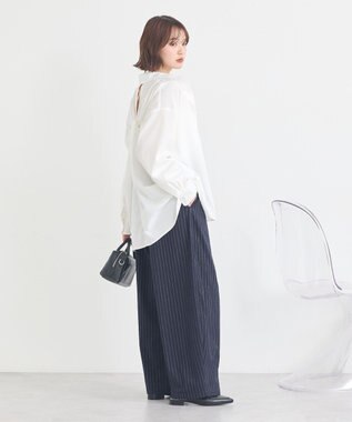 earth music&ecology バックツイストオーバーシャツ Off White