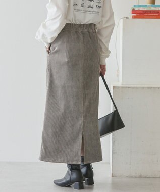 AMERICAN HOLIC コーデュロイベイカータイトスカート Gray