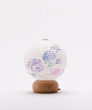 ちょうちん堂 【あかり道】〈手書絵付〉アジサイ ちょうちん ライト ホワイト