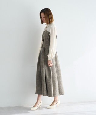 YECCA VECCA ベアドッキングワンピース Brown