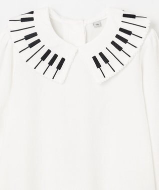 ANY KIDS 音符＆鍵盤デザインブラウス エクリュ×鍵盤