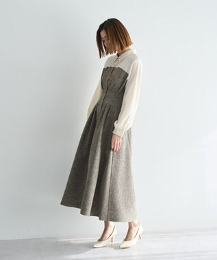 YECCA VECCA ベアドッキングワンピース Brown