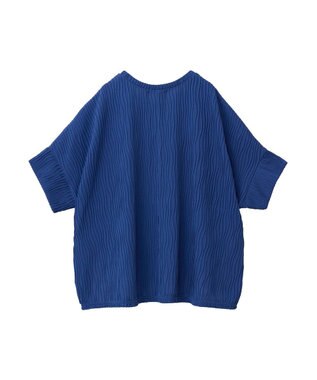 Green Parks カットジャガード裾ドッキングプルオーバー Blue