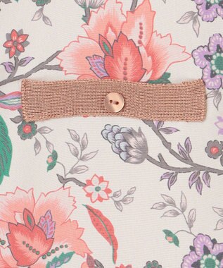 自由区 L 【アンサンブル対応・洗える】マラケシュフラワープリント長袖 カーディガン マルチ