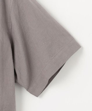 23区 L 【SLOW/一部店舗限定】ブライトリネン クロップド シャツ ライトグレー系