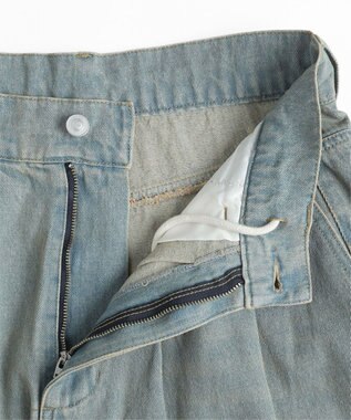 WEGO クロップドワイドデニムパンツ デニム淡加工色