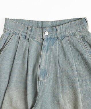 WEGO クロップドワイドデニムパンツ デニム淡加工色