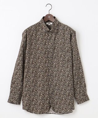 JOSEPH ABBOUD 【キングサイズ・サスティナブル素材】フラワーモチーフプリント シャツ ダークブラウン系5