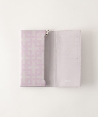 MIYABIYA La quoh with kirakaracho 角つなぎ プリントレザー 長財布 撫子色（ライラック）