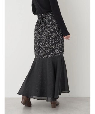 earth music&ecology 切替フラワースカート Black