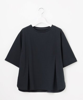 J.PRESS LADIES L タイプライターライクジャージー クルーネック カットソー ネイビー系
