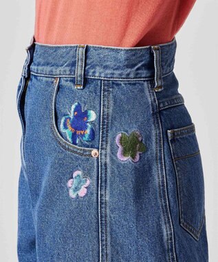 Paul Smith PS Happy フラワーエンブロイダリー デニムパンツ インディゴブルー