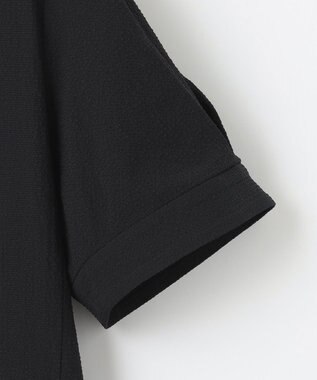 組曲 【WEB限定】サッカーストレッチ バンドカラーワンピース ブラック系