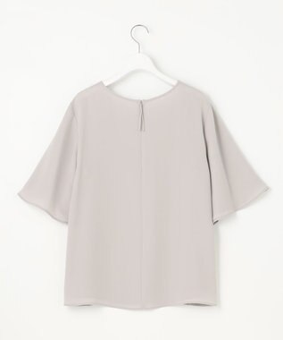 自由区 【XSサイズ～/洗える/セット可】ダブルクロス ブラウス ライトグレー系