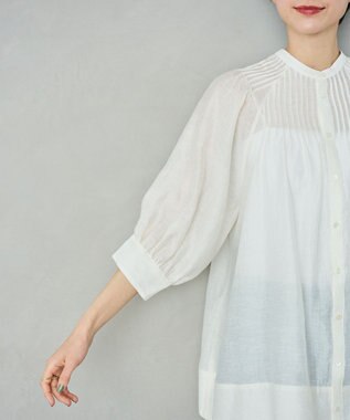 #Newans 【金子綾さんインスタライブご紹介アイテム】（前後着用可能）ピンタックシアーブラウス ホワイト